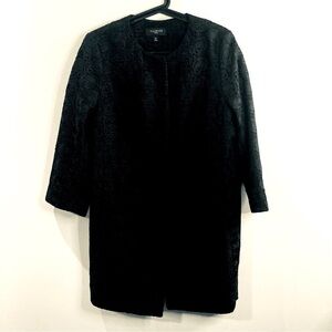 TALBOTS Sz 12 P Brocade Venice Lace Paisley Pattern Knee Length  Overcoat Jacket